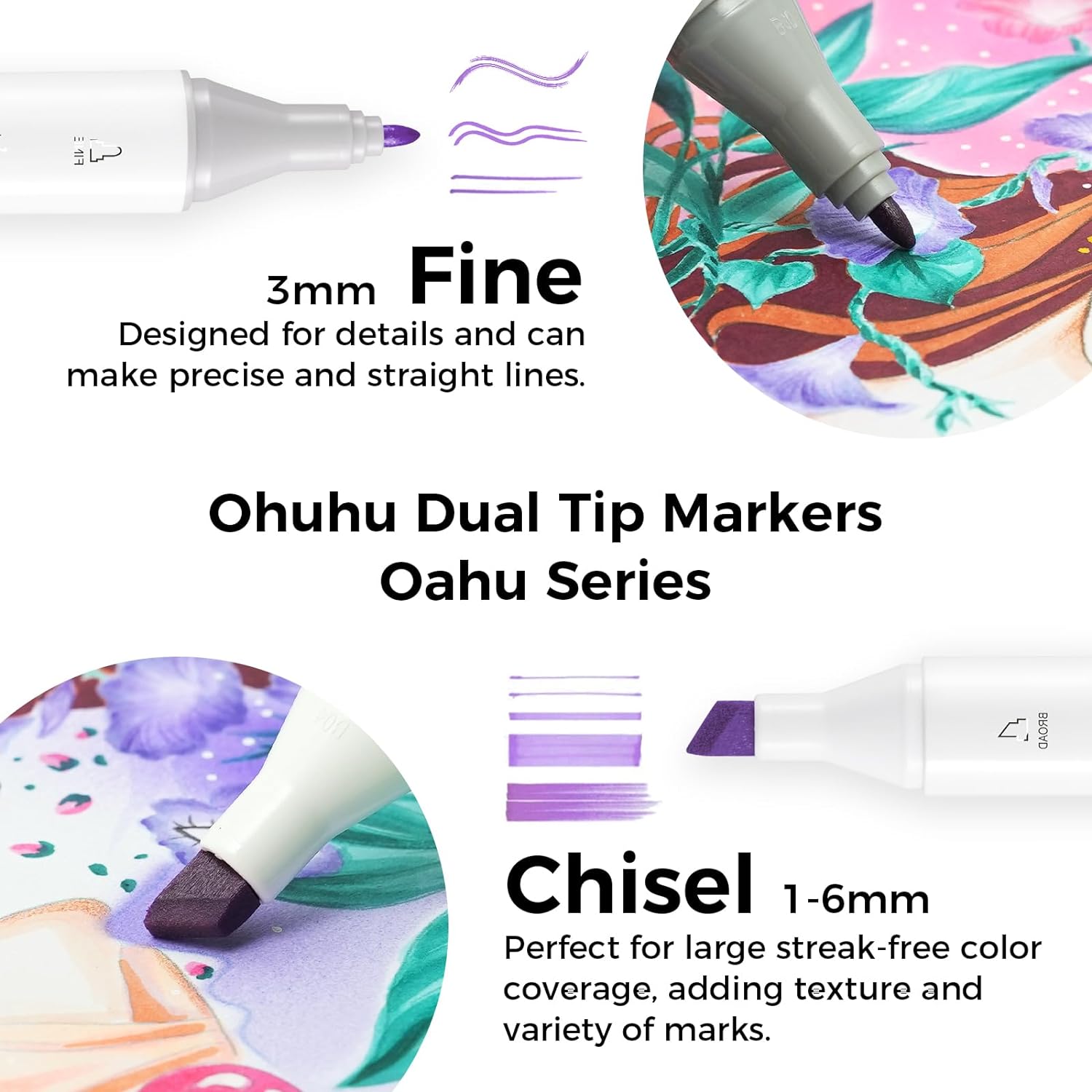 Ohuhu Oahu 320 Colours Dual Tip Alcohol Art Markers