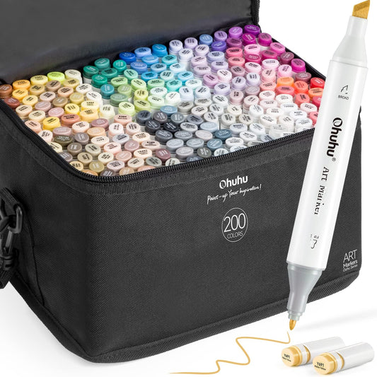 Ohuhu Oahu 200 Colours Dual Tip Alcohol Art Markers