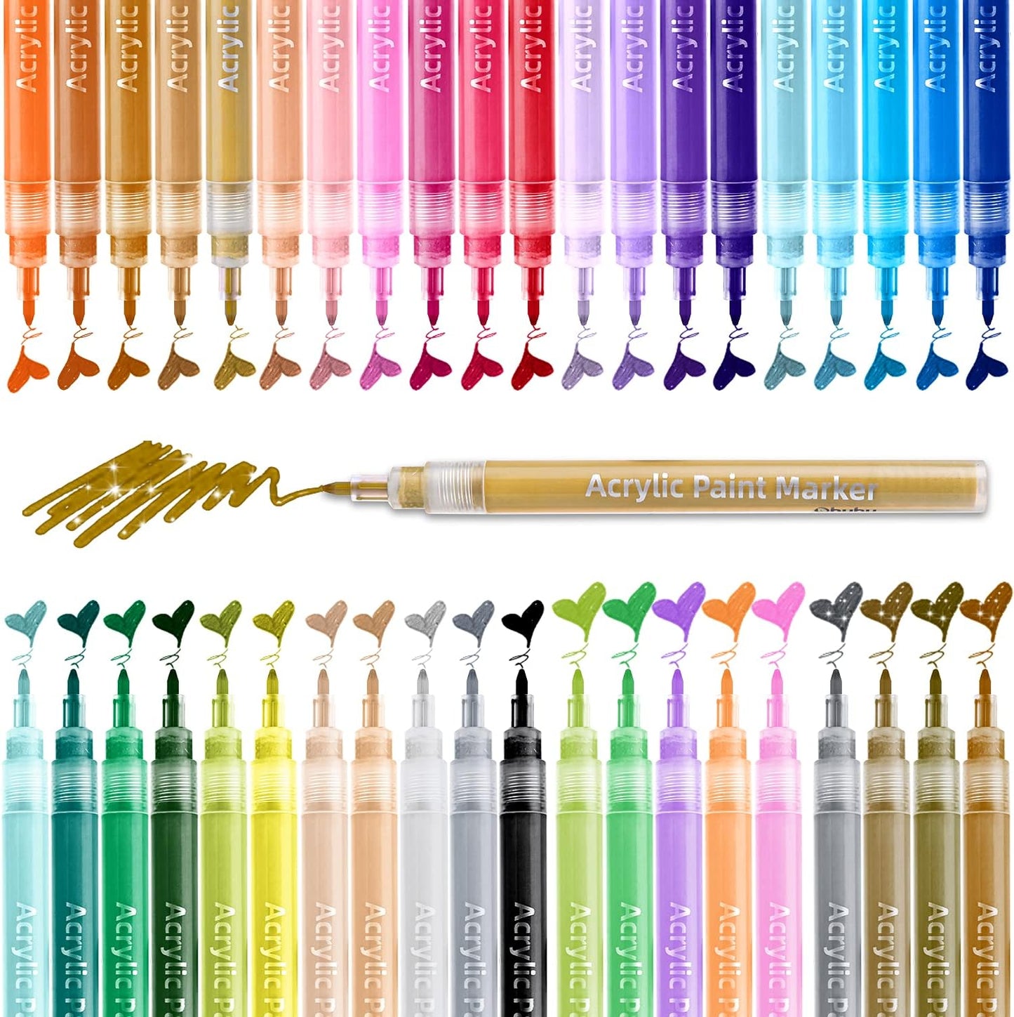 Ohuhu 40 Colours Acrylic Marker Pens