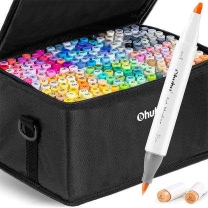 Ohuhu Honolulu 216 Colours Dual Tip Alcohol Art Markers